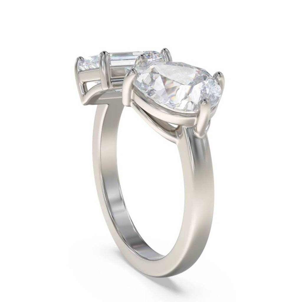 2 Carat Emerald & Pear Moissanite Bear Ring : ZLM10122_10