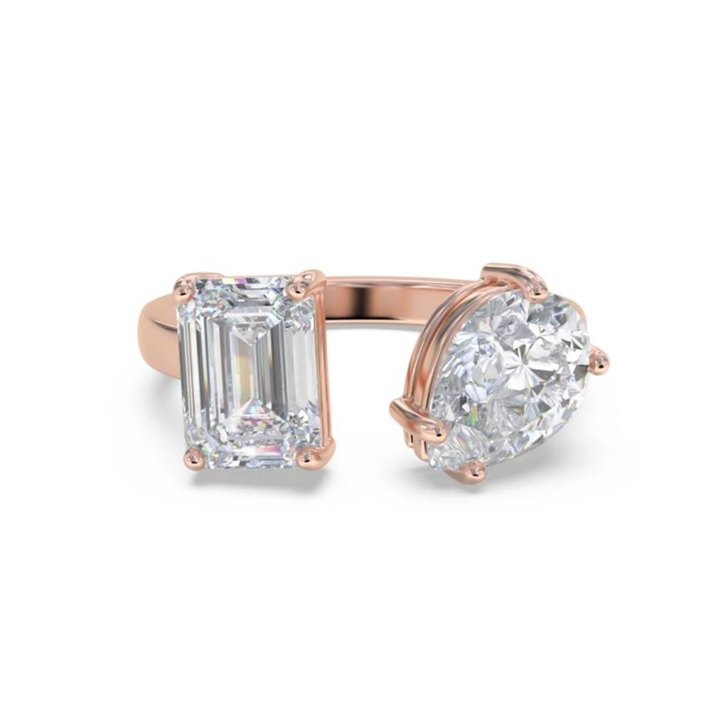 2 Carat Emerald & Pear Moissanite Bear Ring : ZLM10122_10