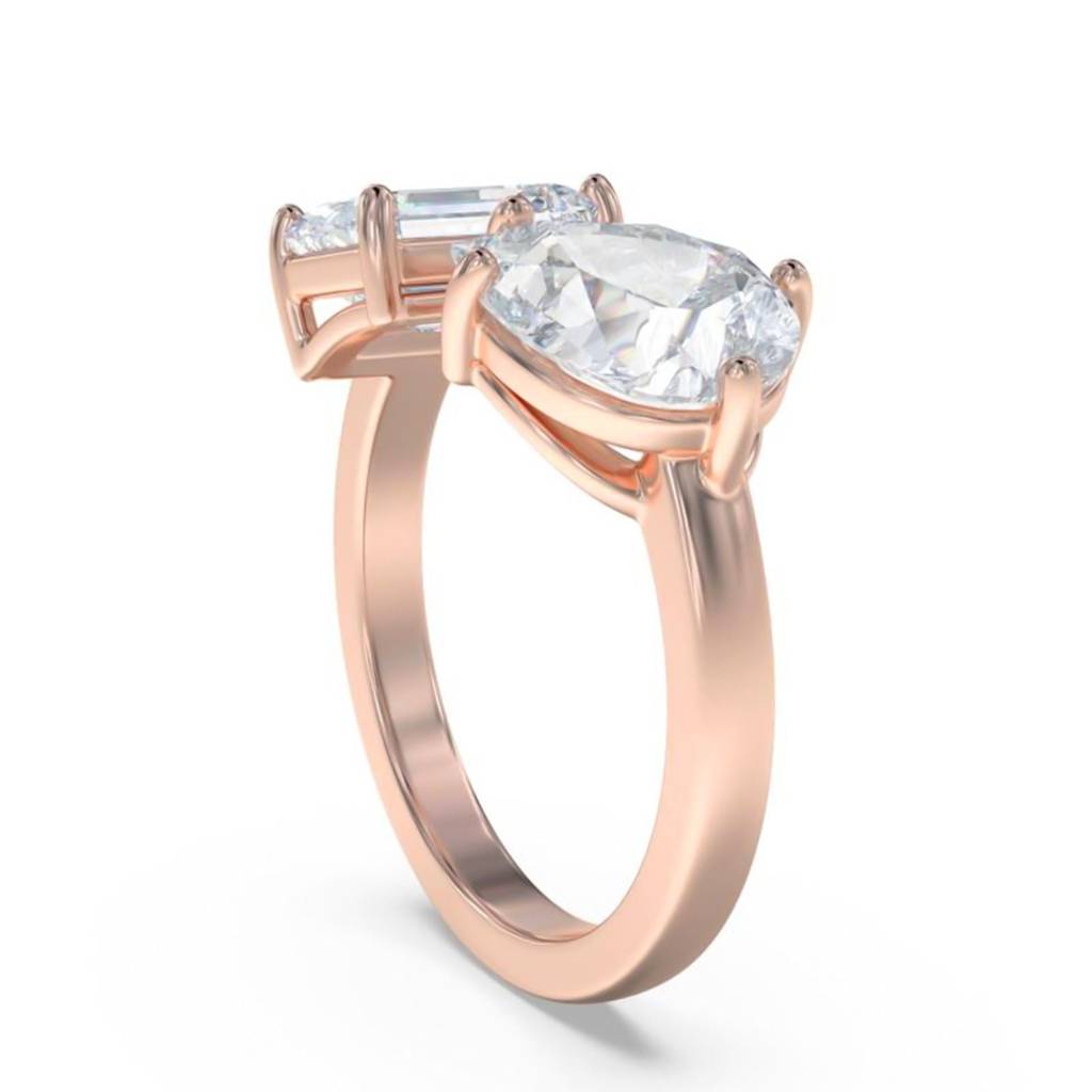 2 Carat Emerald & Pear Moissanite Bear Ring : ZLM10122_10