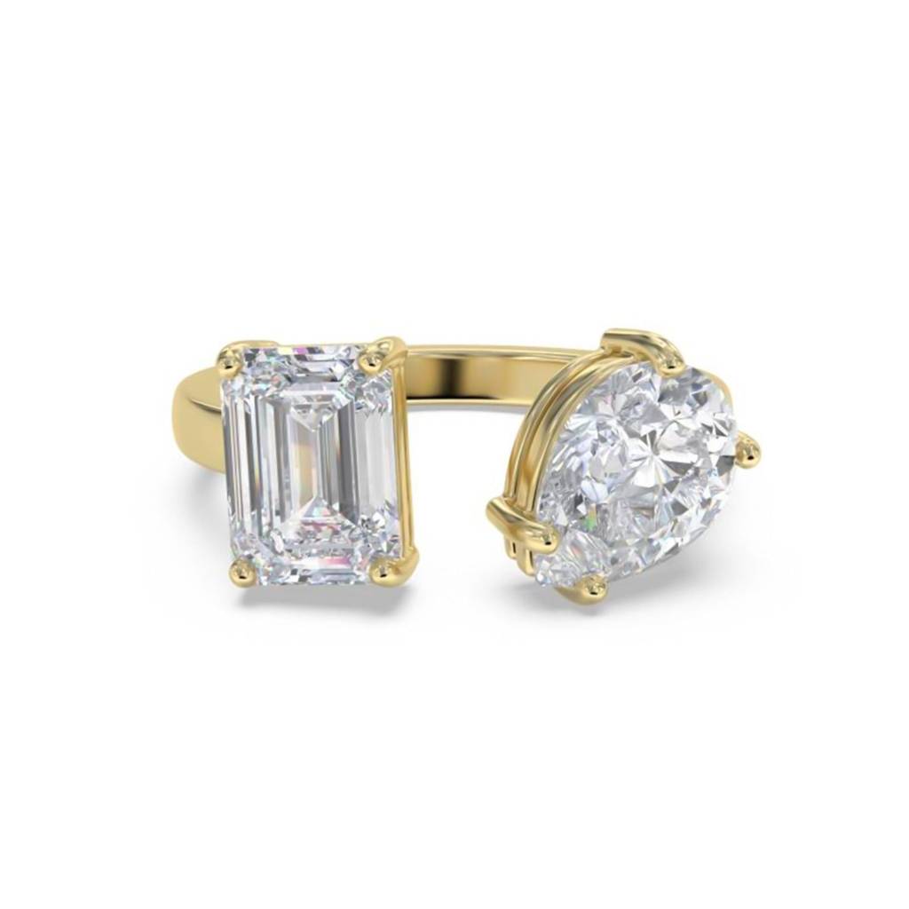 2 Carat Emerald & Pear Moissanite Bear Ring : ZLM10122_10