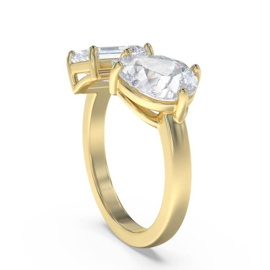 2 Carat Emerald & Pear Moissanite Bear Ring : ZLM10122_10