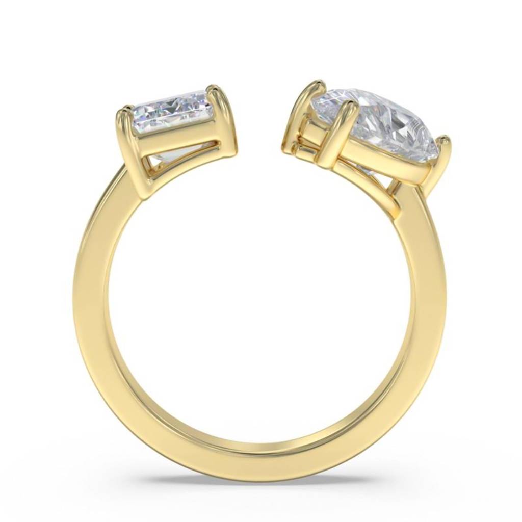 2 Carat Emerald & Pear Moissanite Bear Ring : ZLM10122_10