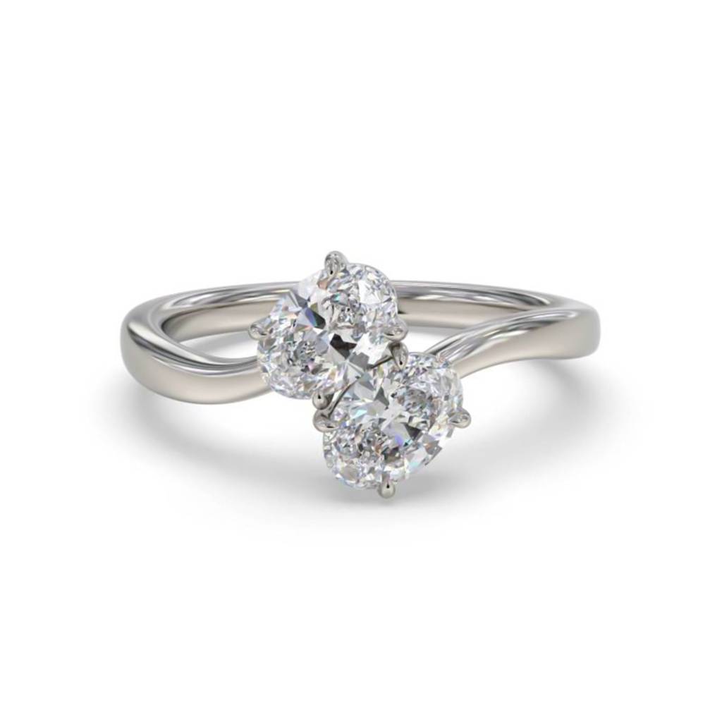 1.50 Carat Oval Two-Stone Moissanite Engagement Ring : ZLM10123_10
