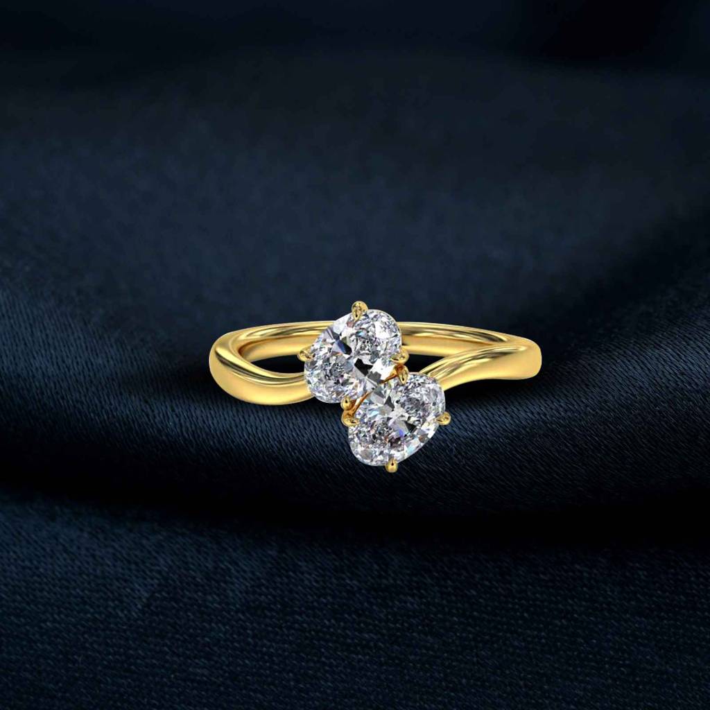 1.50 Carat Oval Two-Stone Moissanite Engagement Ring : ZLM10123_10