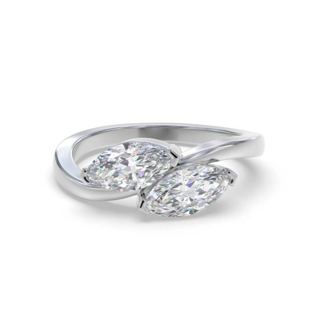 1 Carat Marquise Classy Dual Stone Moissanite Ring : ZLM10124_10