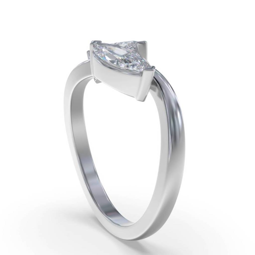 1 Carat Marquise Classy Dual Stone Moissanite Ring : ZLM10124_10