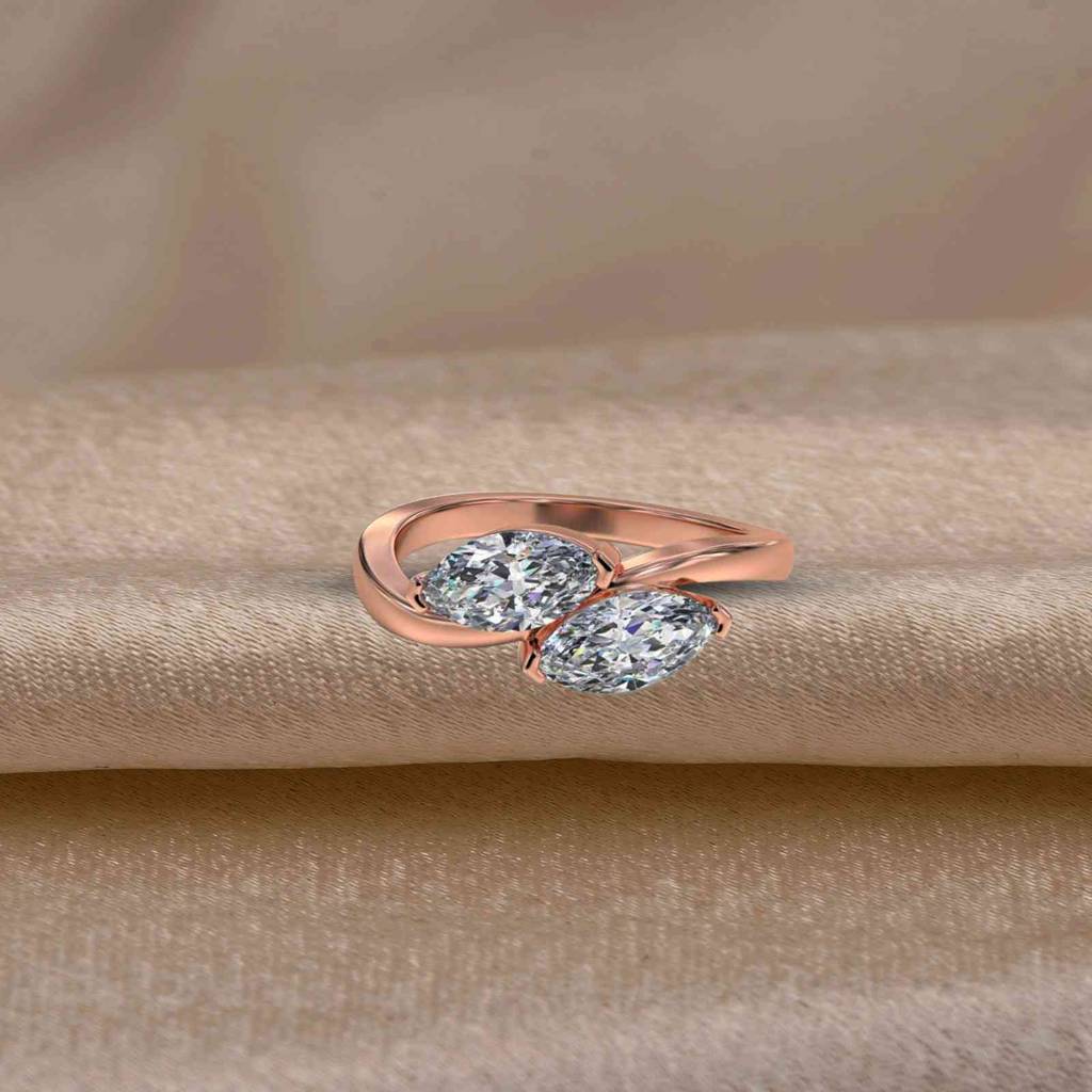 1 Carat Marquise Classy Dual Stone Moissanite Ring : ZLM10124_10