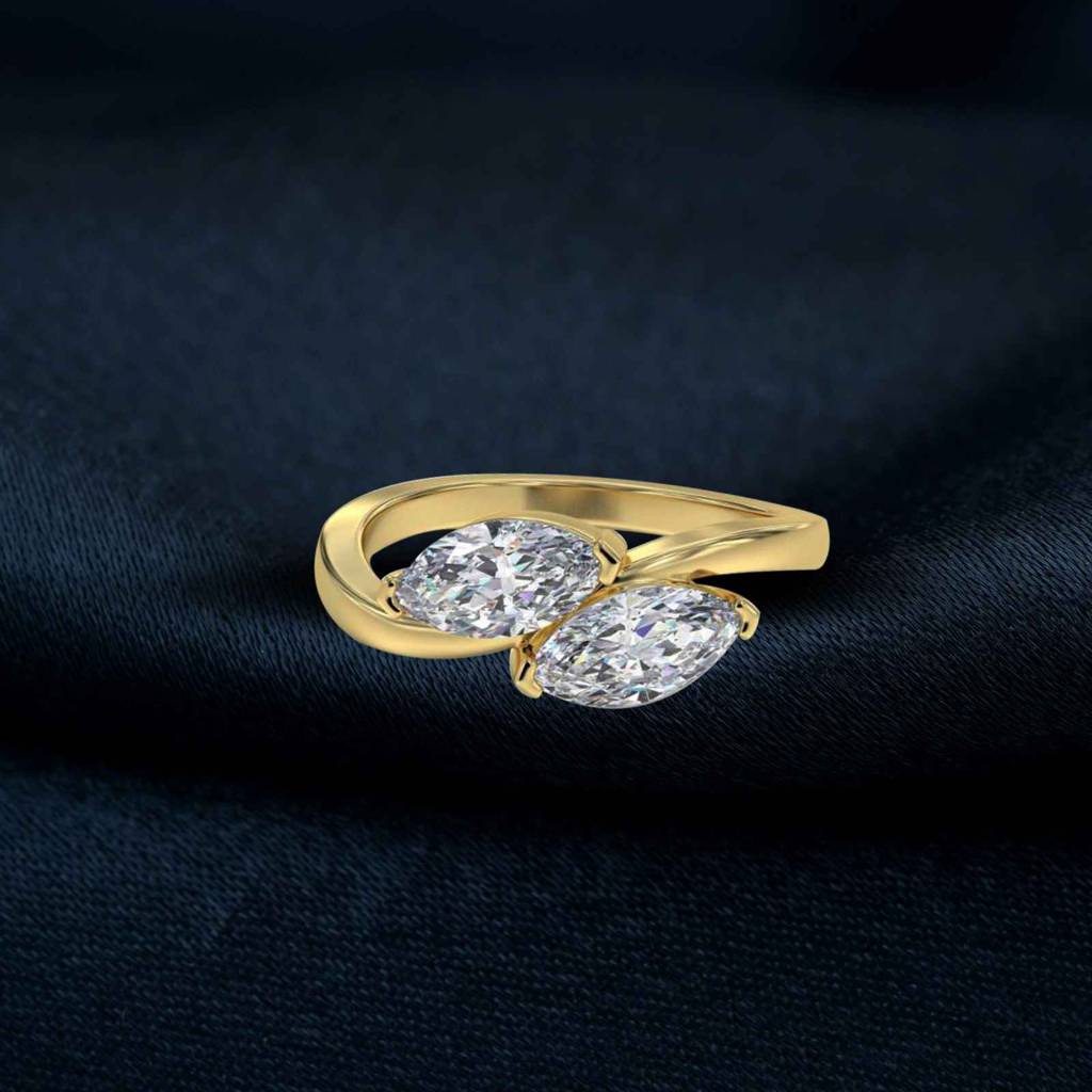 1 Carat Marquise Classy Dual Stone Moissanite Ring : ZLM10124_10