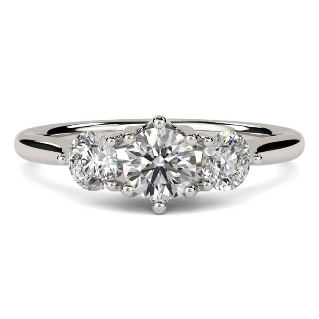 1.50 Carat Round Moissanite Stella Trilogy Ring : ZLM10125_10