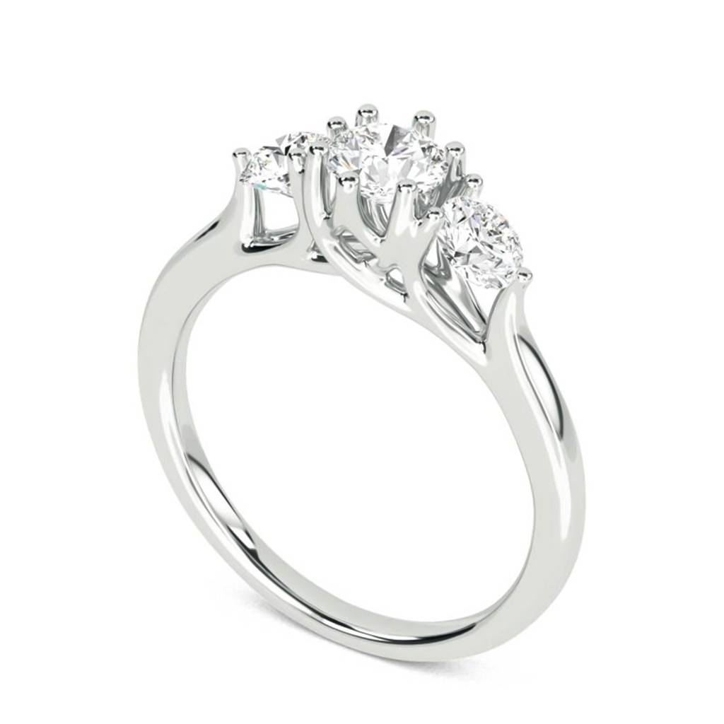 1.50 Carat Round Moissanite Stella Trilogy Ring : ZLM10125_10