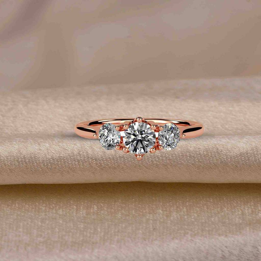 1.50 Carat Round Moissanite Stella Trilogy Ring : ZLM10125_10