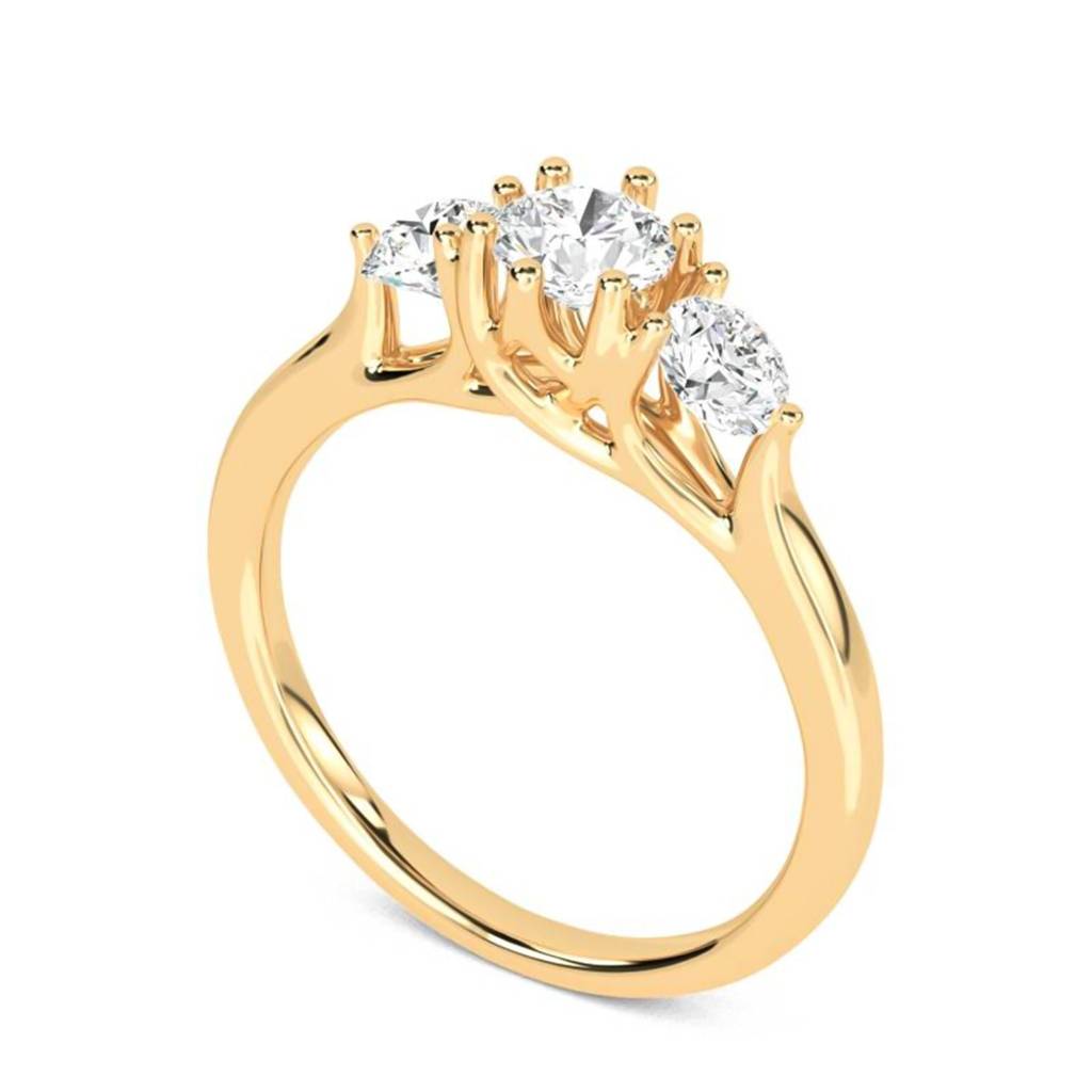 1.50 Carat Round Moissanite Stella Trilogy Ring : ZLM10125_10