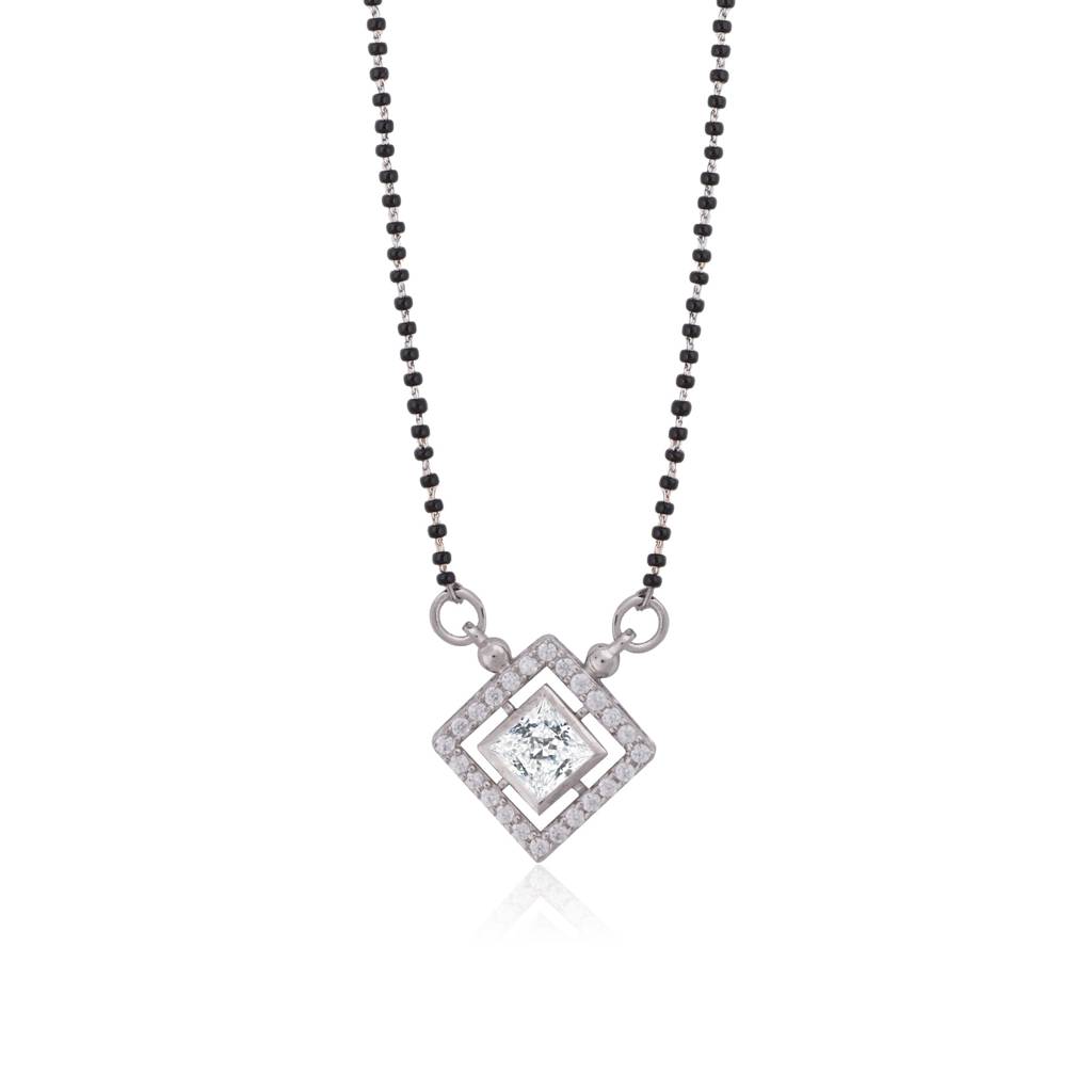 Silver Love Square Mangalsutra : ZLMS-1003