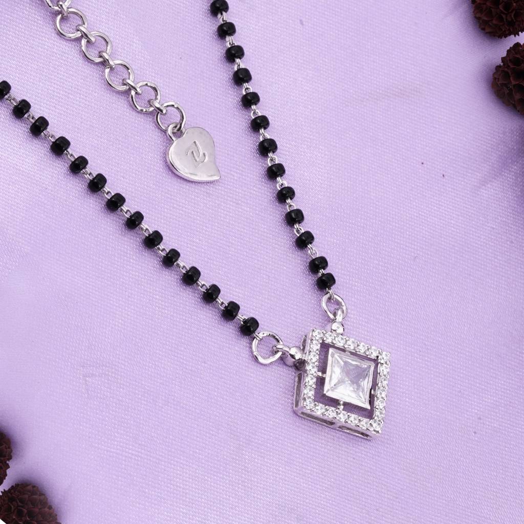 Silver Love Square Mangalsutra : ZLMS-1003