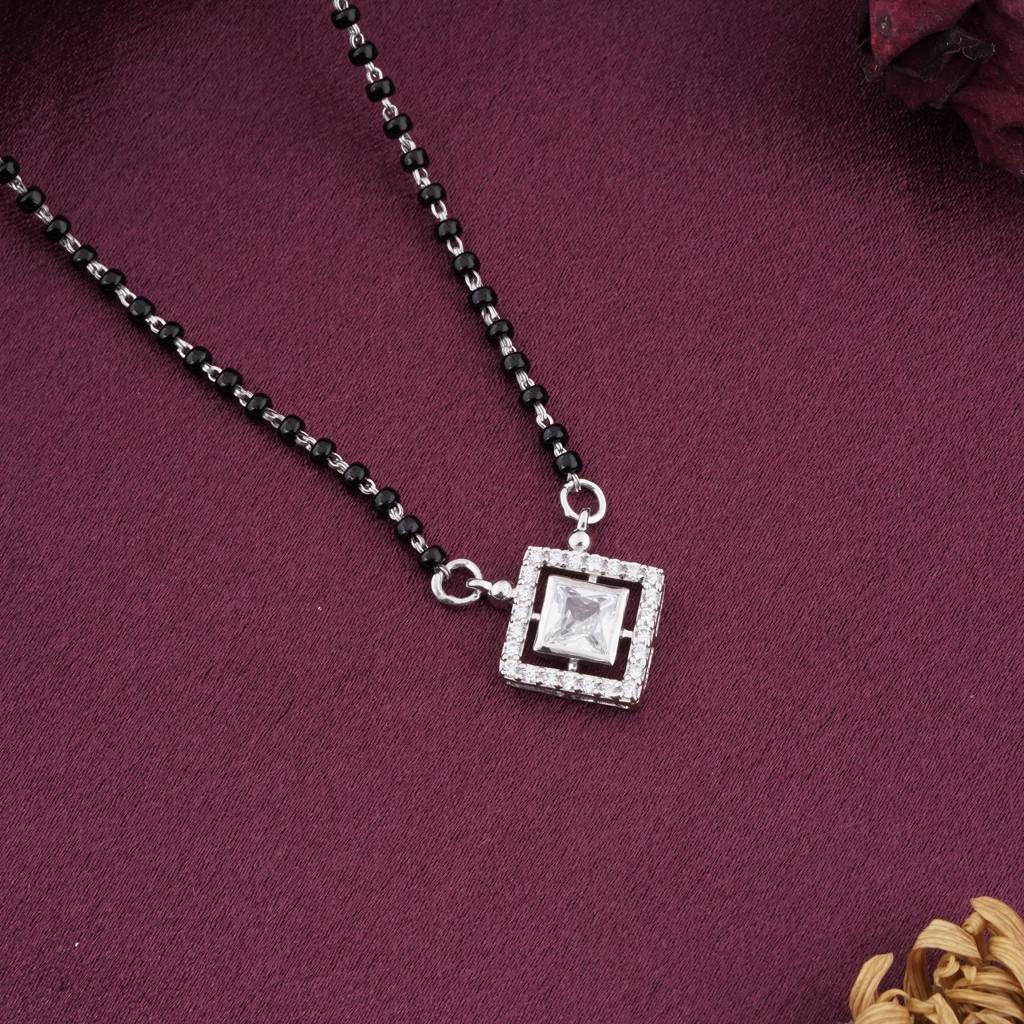 Silver Love Square Mangalsutra : ZLMS-1003