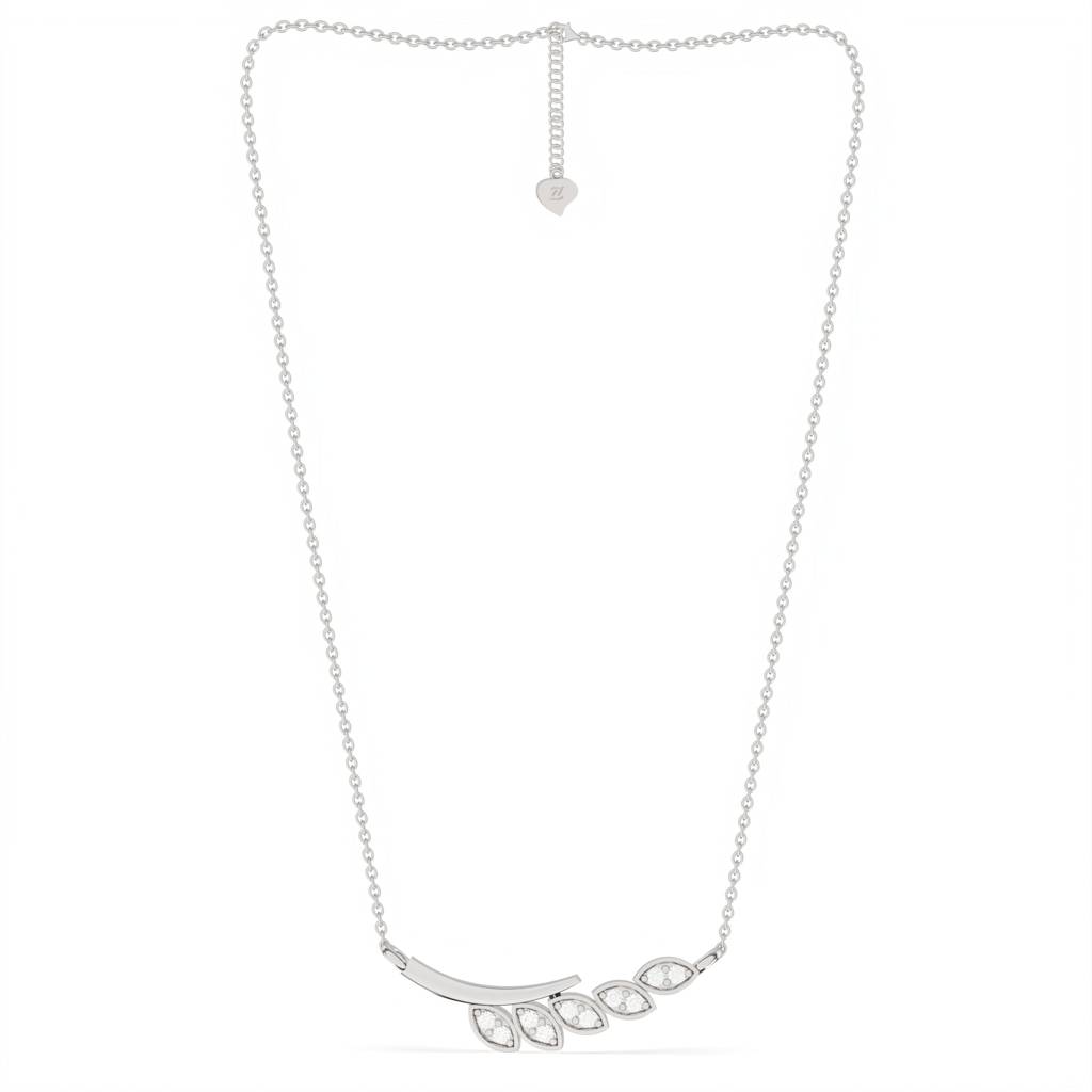 Silver Zircon Bar Necklace : ZLNKL-1004