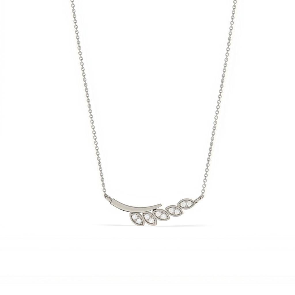 Silver Zircon Bar Necklace : ZLNKL-1004