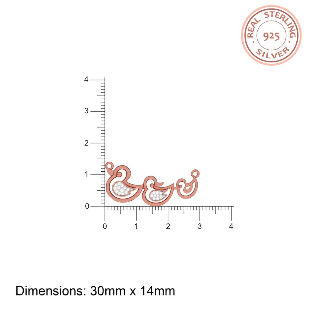 Rose Gold Swim Ducks Necklace : ZLNKL-1009