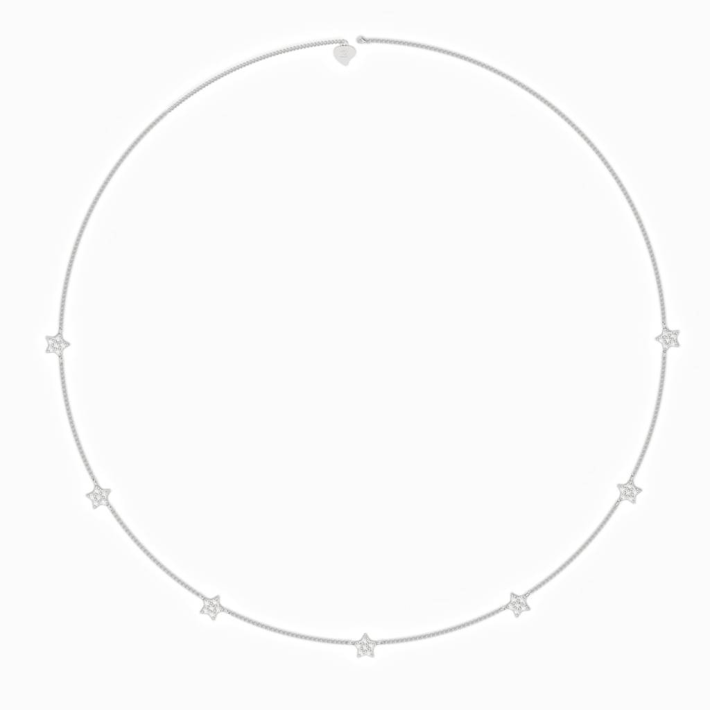 Silver Choker Star Minimalist Necklace : ZLNKL-1011