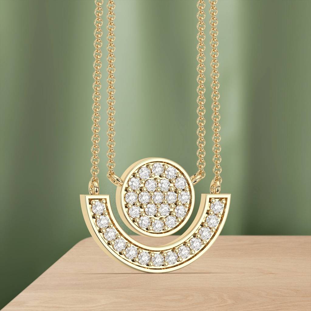 Golden Charm Medal Theme Necklace : ZLNKL-1015