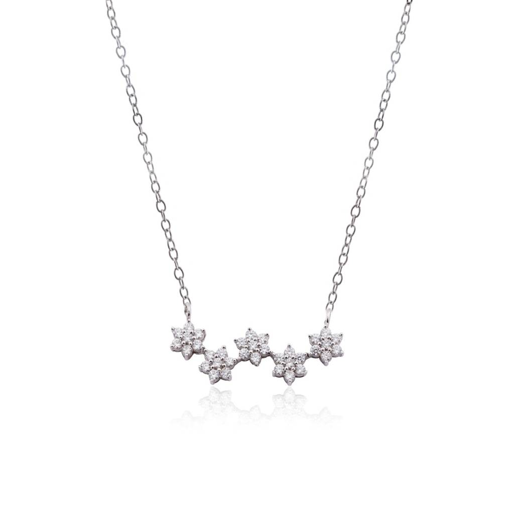 Silver Floral Serenade Necklace : ZLNKL-1025