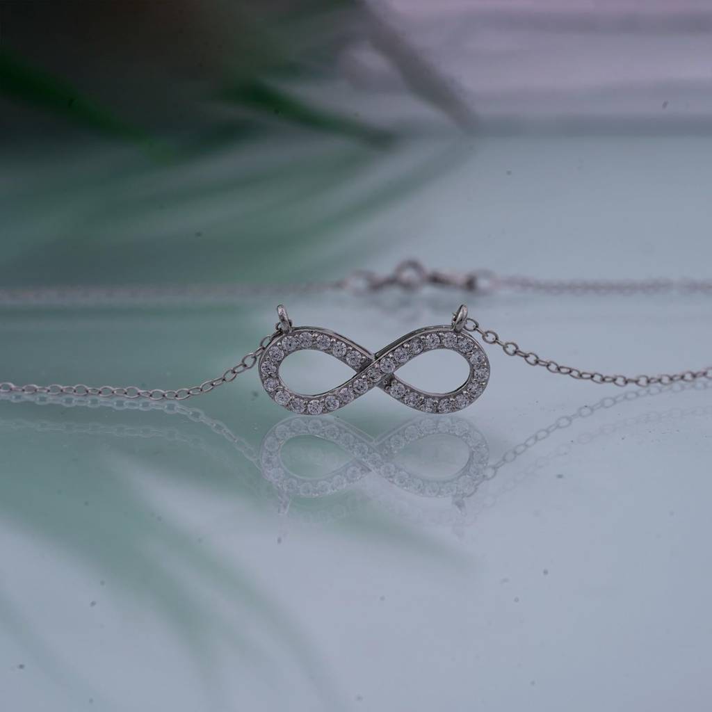 Silver Infinity Grace Diamond Necklace : ZLNKL-1027