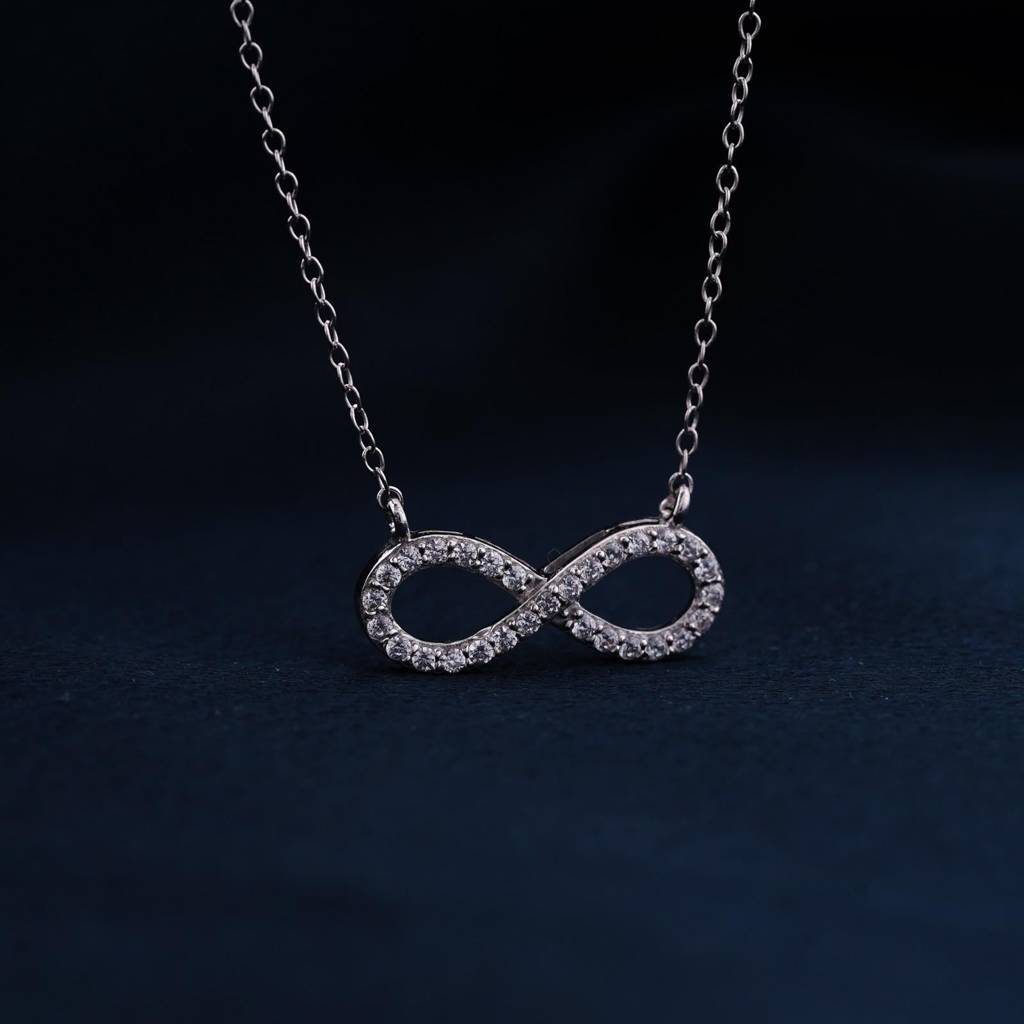Silver Infinity Grace Diamond Necklace : ZLNKL-1027
