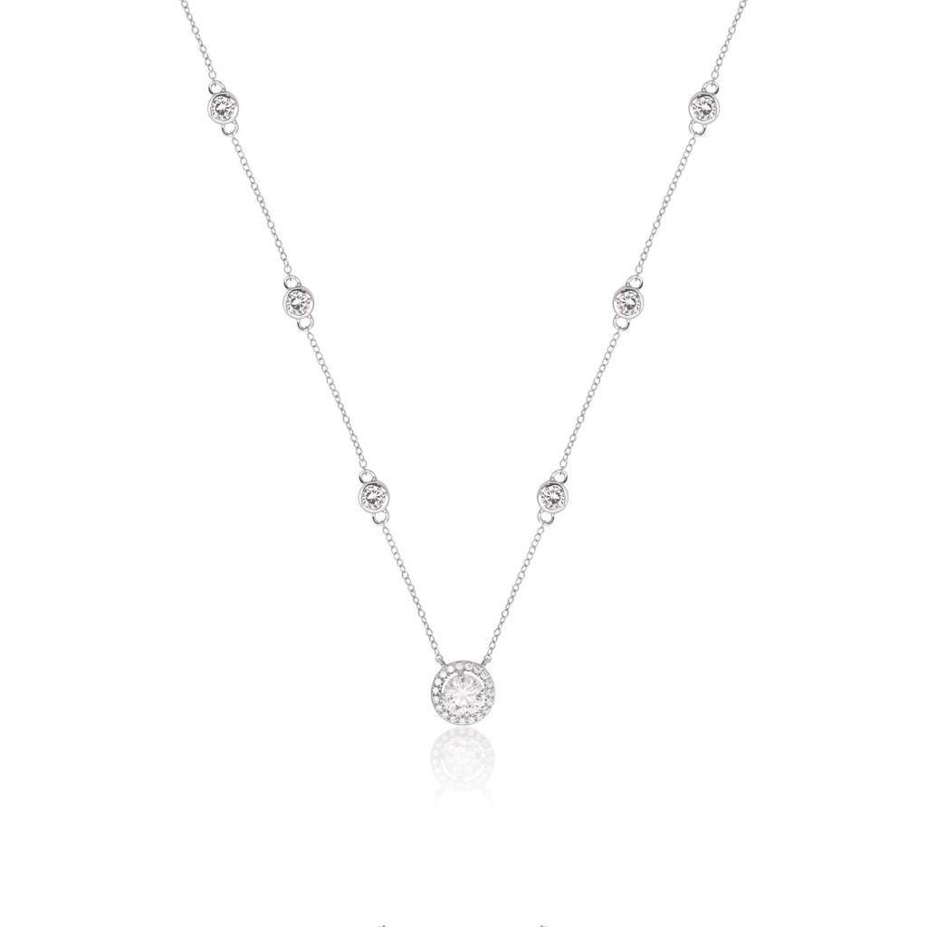 Silver Queens Charm Necklace : ZLNKL-1032