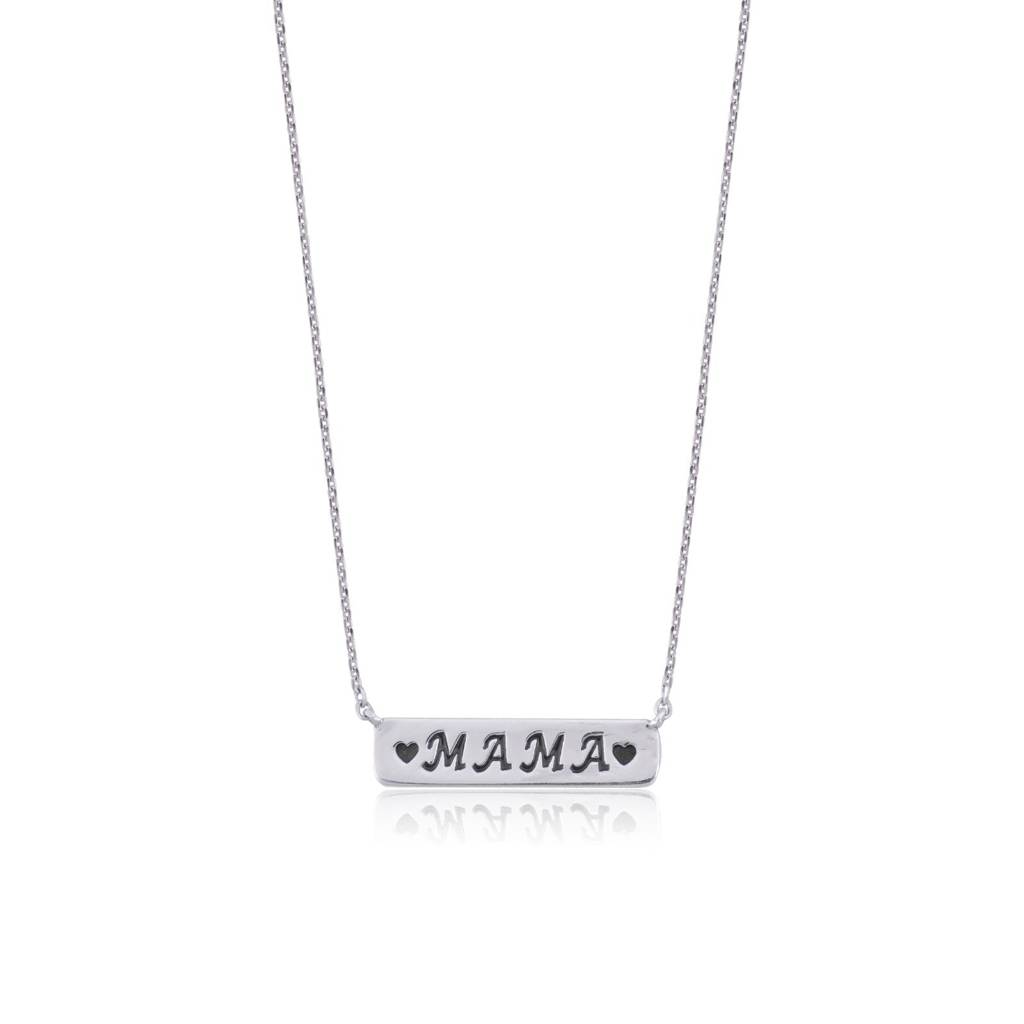 Silver Mama (Mom) Necklace For Mother'S : ZLNKL-1048
