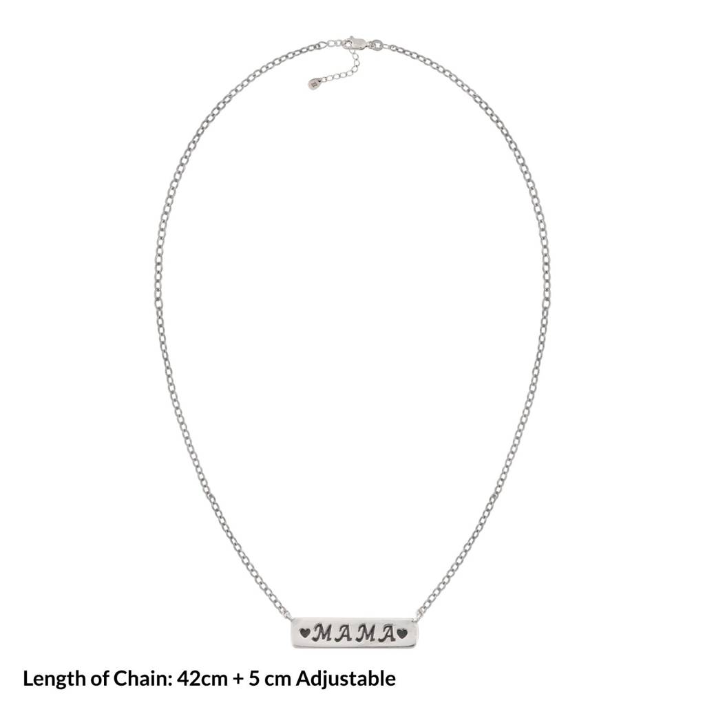 Silver Mama (Mom) Necklace For Mother'S : ZLNKL-1048