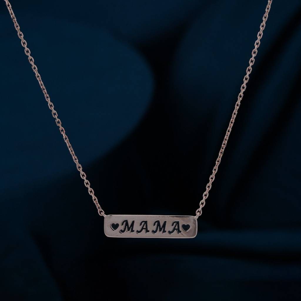 Rose Gold Mama (Mom) Necklace For Mother'S : ZLNKL-1048R