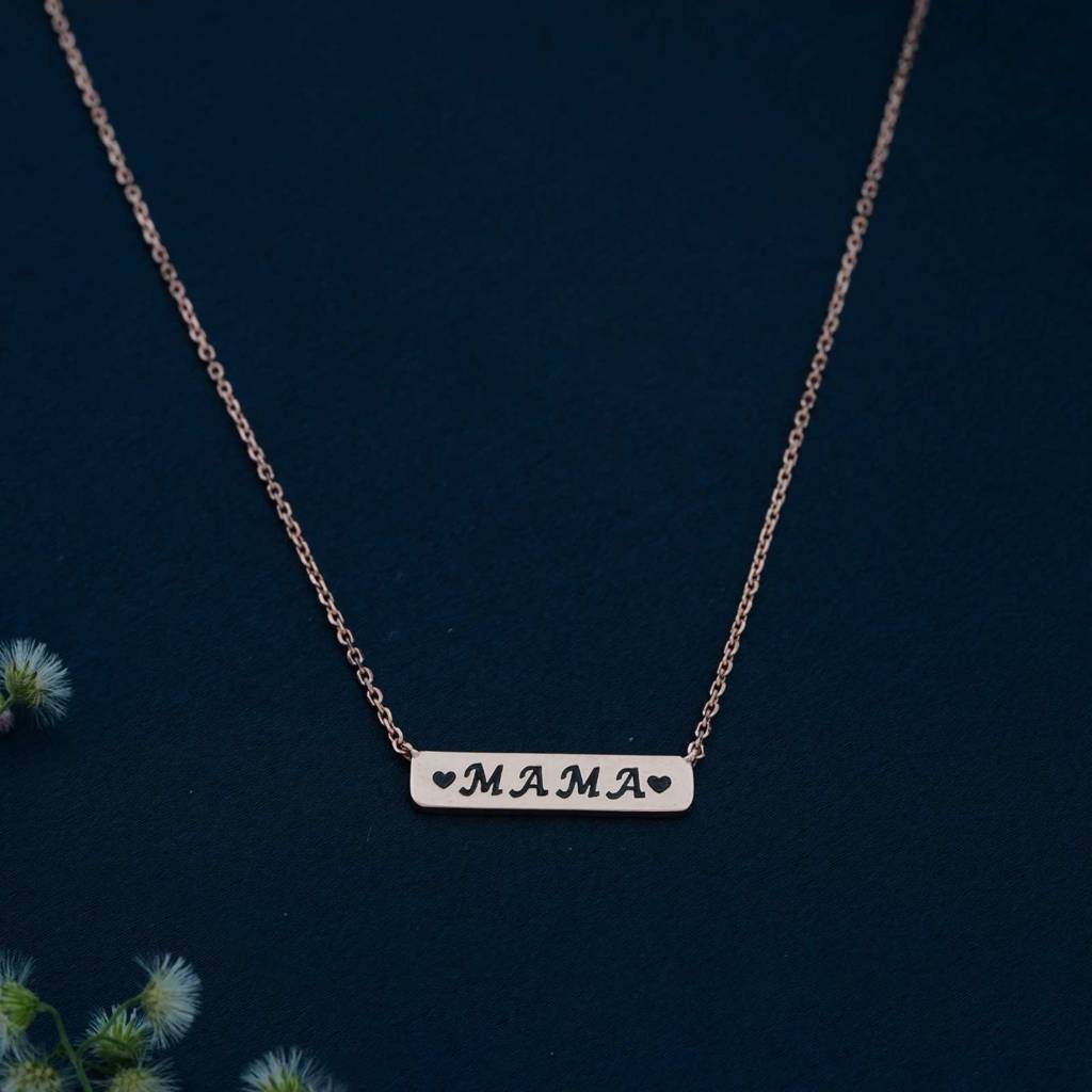 Rose Gold Mama (Mom) Necklace For Mother'S : ZLNKL-1048R