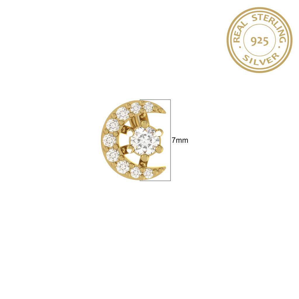 Swis Zircon Moon Style Nose Pin : ZLNSP-1007