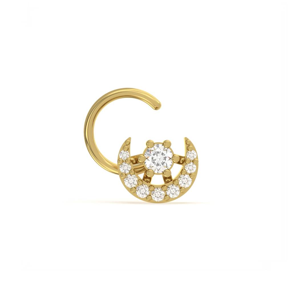 Swis Zircon Moon Style Nose Pin : ZLNSP-1007