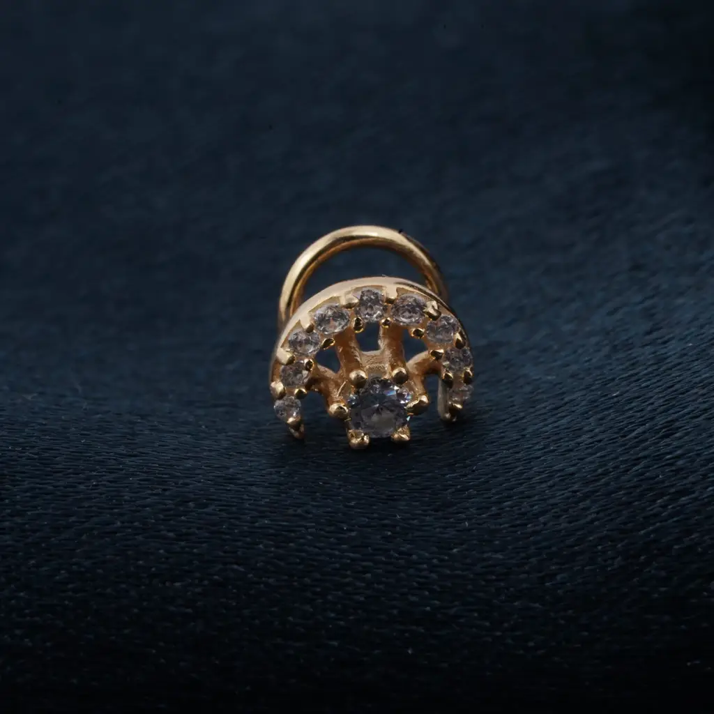 Swis Zircon Moon Style Nose Pin