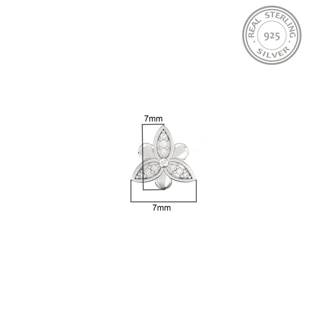 Sterling Silver Floral Flower Nose Pin : ZLNSP-1008