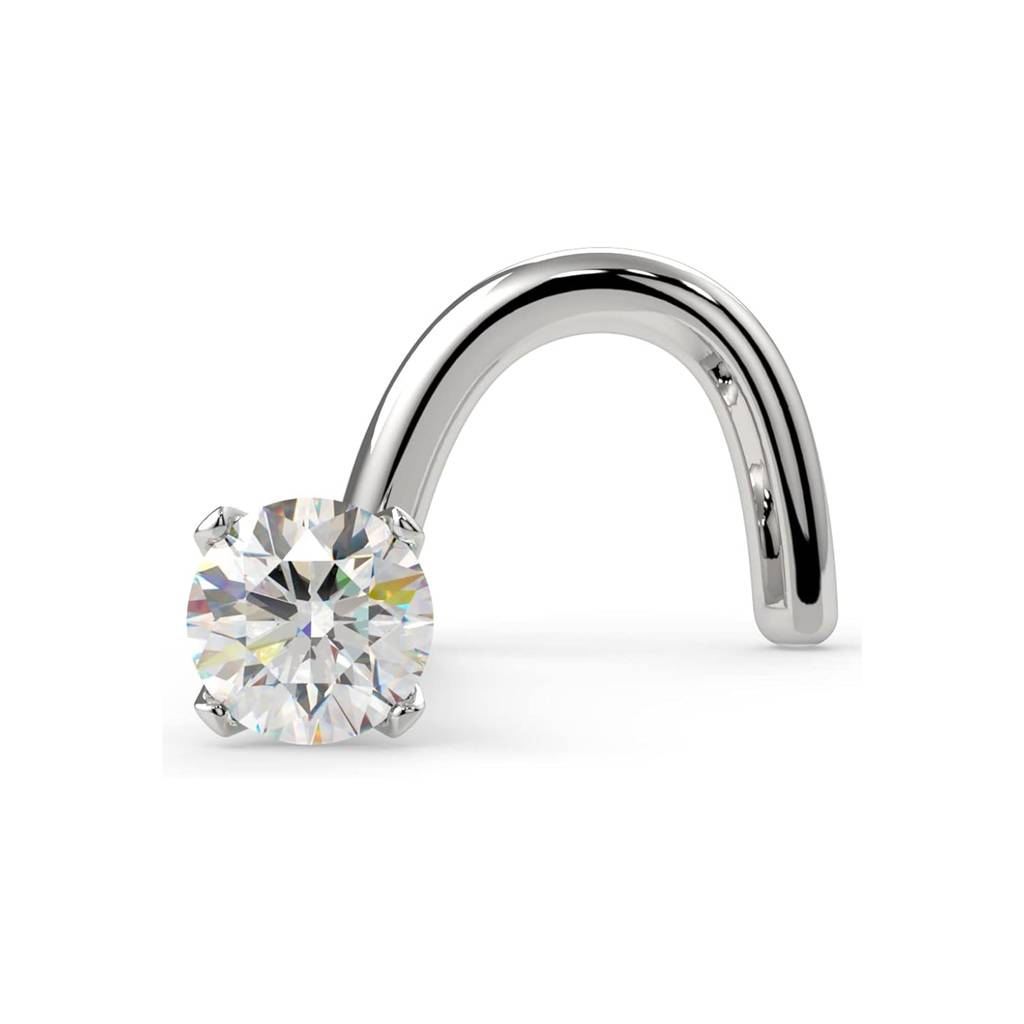 Silver Solitaire Round Nose Stud (Pack Of 2) : ZLNSP-1017
