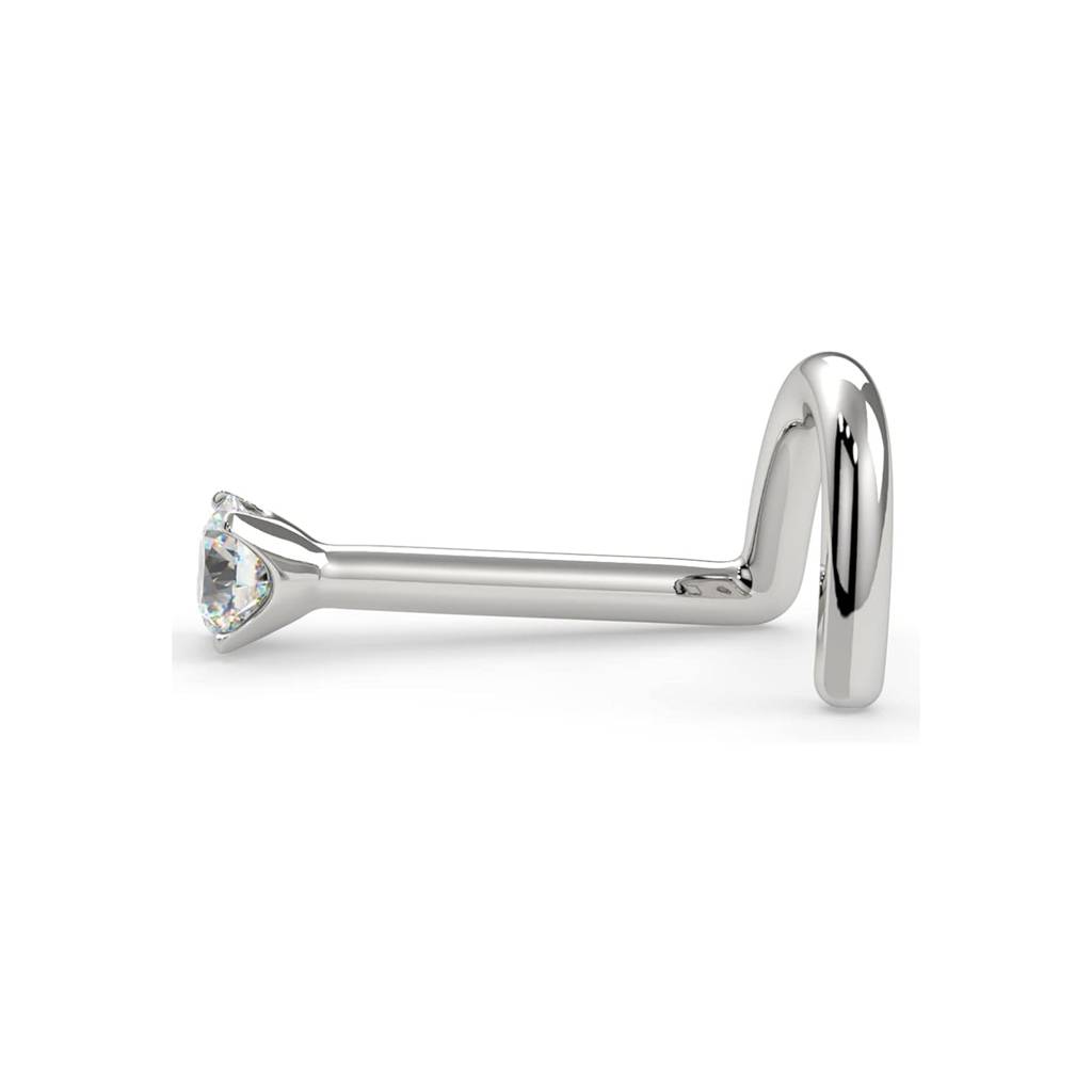 Silver Solitaire Round Nose Stud (Pack Of 2) : ZLNSP-1017