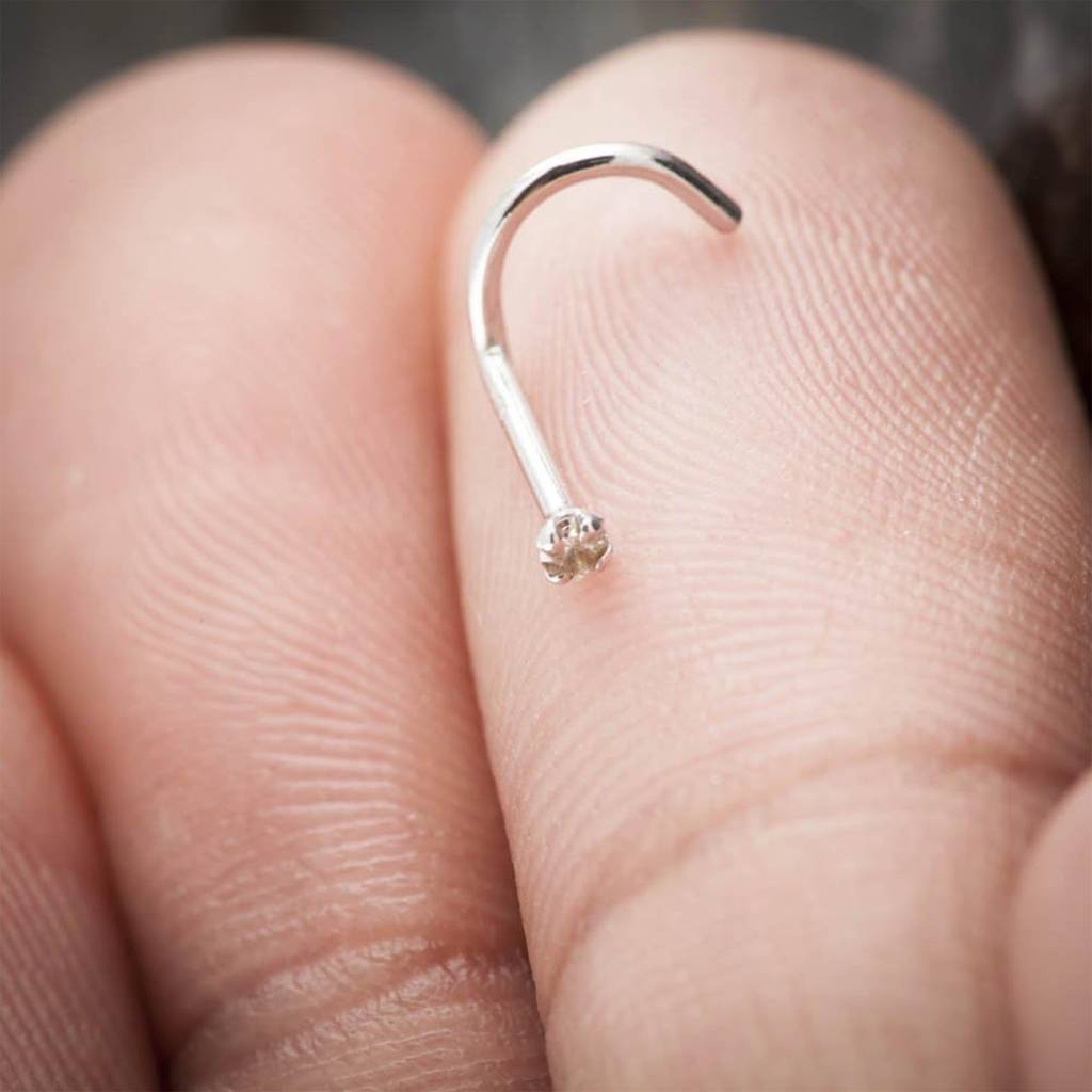 Silver Solitaire Round Nose Stud (Pack Of 2) : ZLNSP-1017