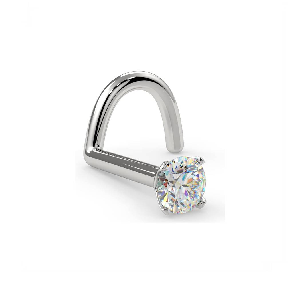 Silver Solitaire Round Nose Stud (Pack Of 2) : ZLNSP-1017