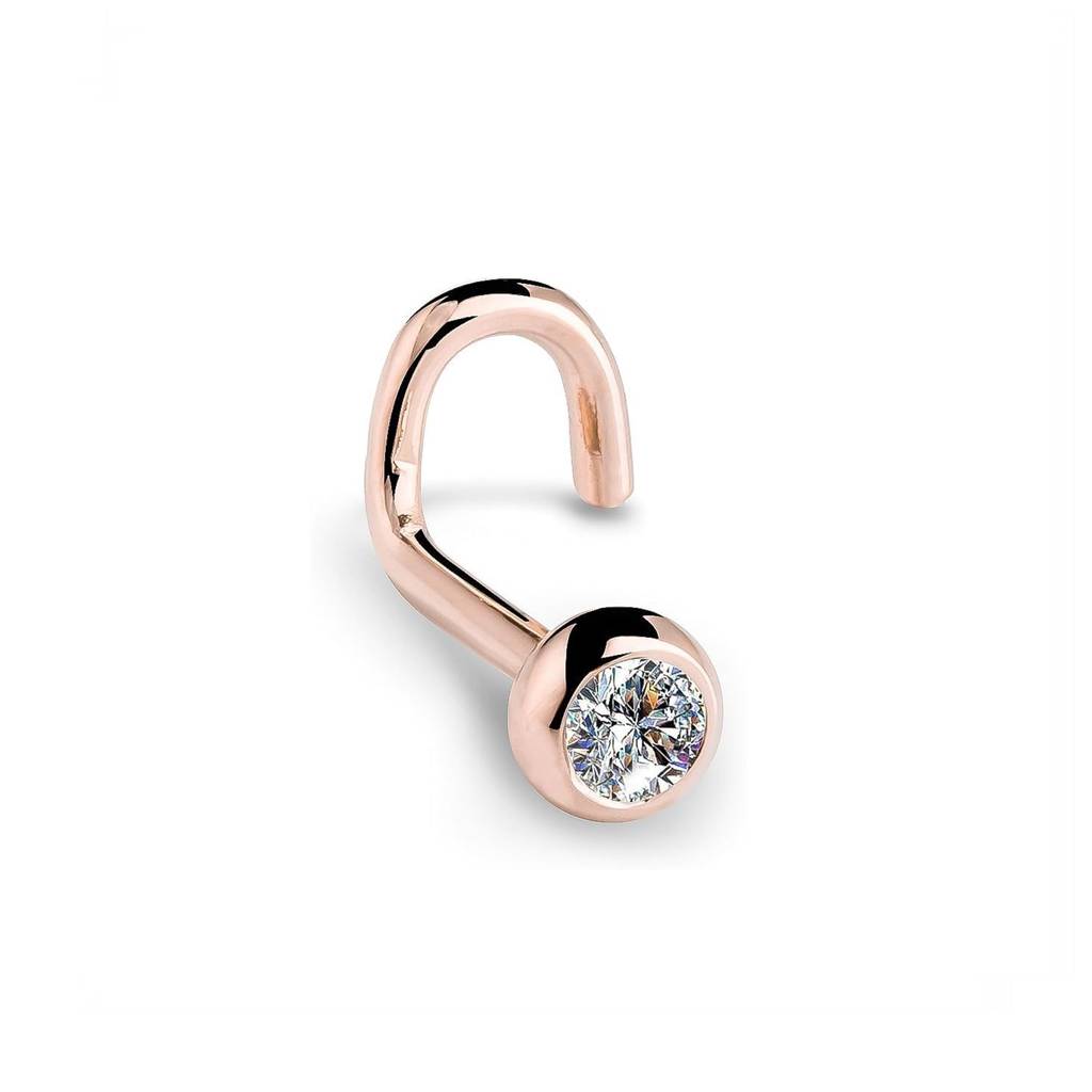 Elegant Flush Bezel Nose Ring (Pack Of 2) : ZLNSP-1022R