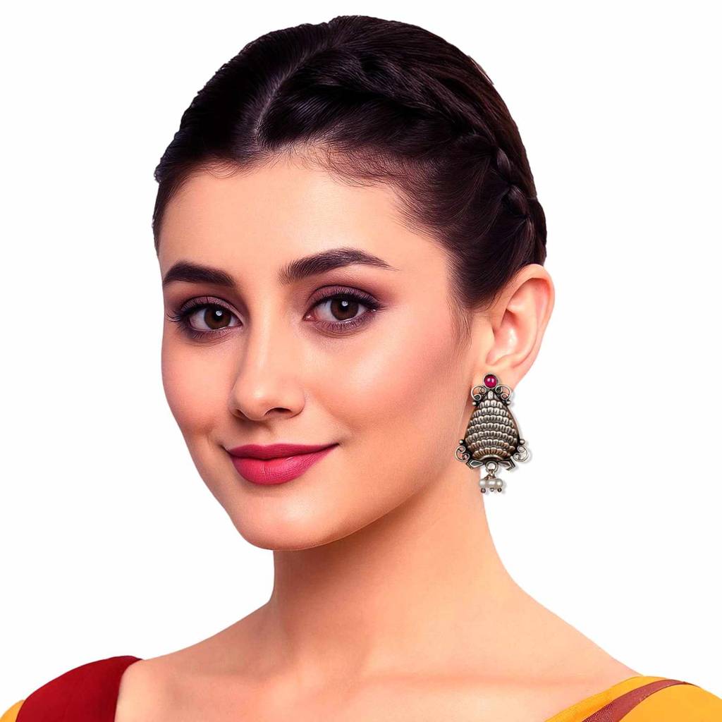 Floral & Paisley Temple Antique Oxidized Necklace Set : ZLOXD-1001