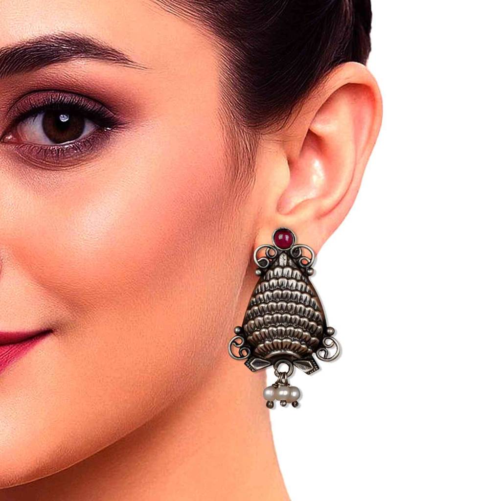 Floral & Paisley Temple Antique Oxidized Necklace Set : ZLOXD-1001