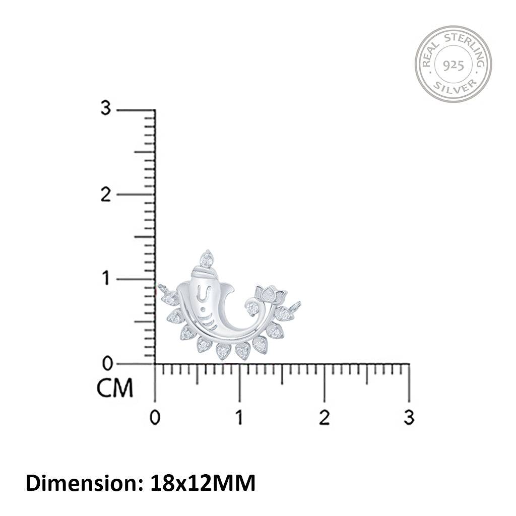 Silver Lord Ganesh Diamond Pendant : ZLP-1004