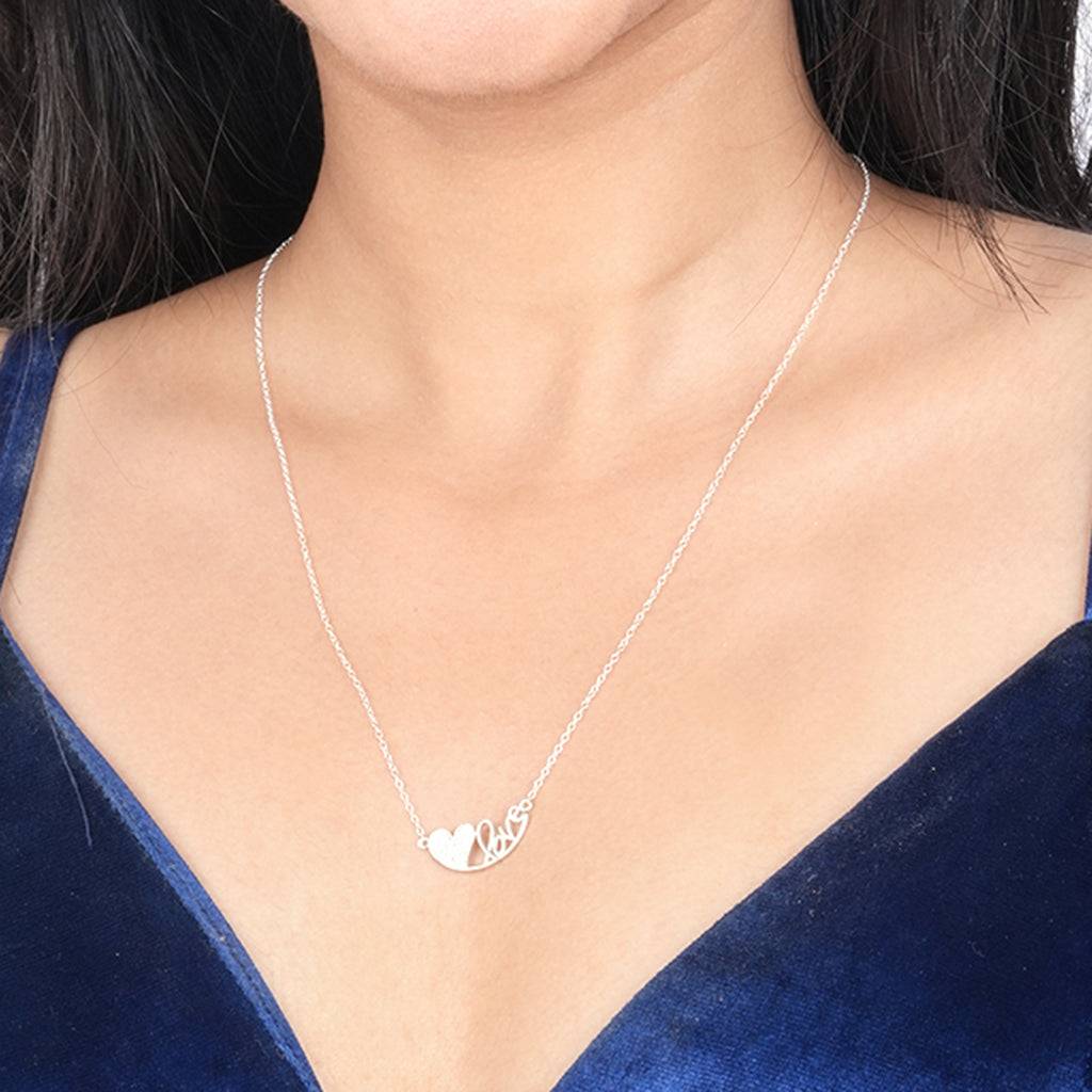Silver Love Heart Pendant : ZLP-1006