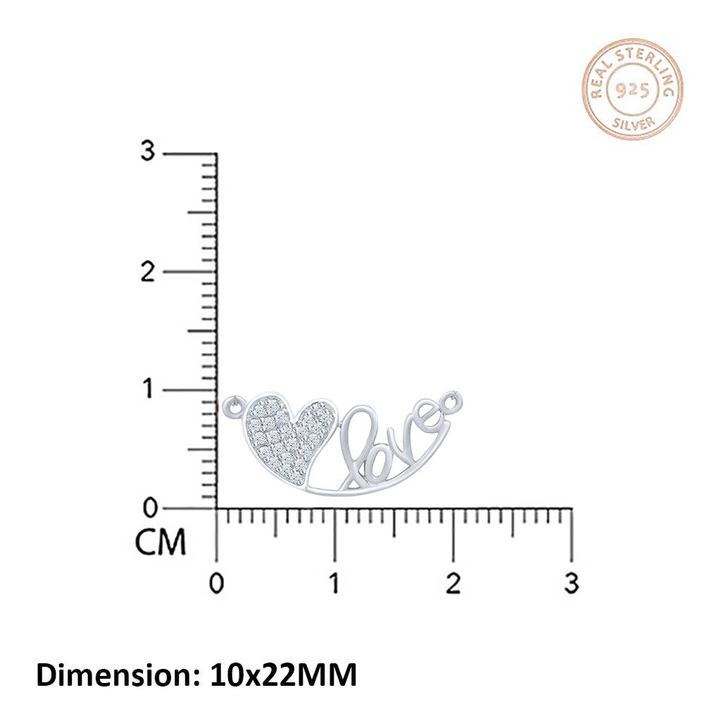 Silver Love Heart Pendant : ZLP-1006