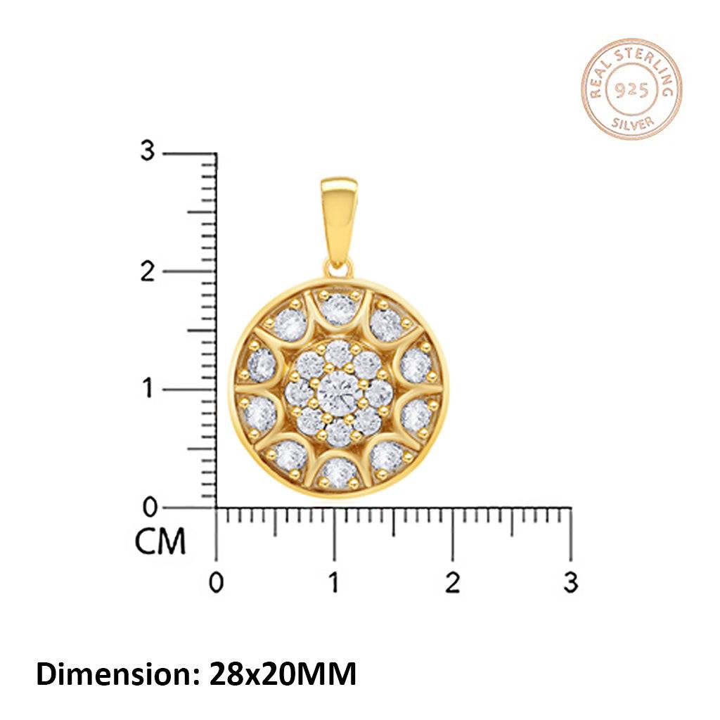 Golden Gold Plated Round Vintage Pendant : ZLP-1007