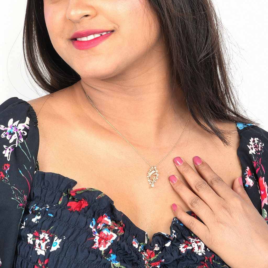 Golden Lord Ganesh Zircon Pendant : ZLP-1008