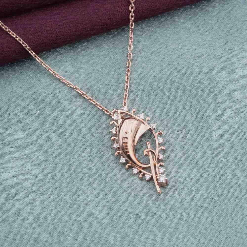 Golden Lord Ganesh Zircon Pendant : ZLP-1008