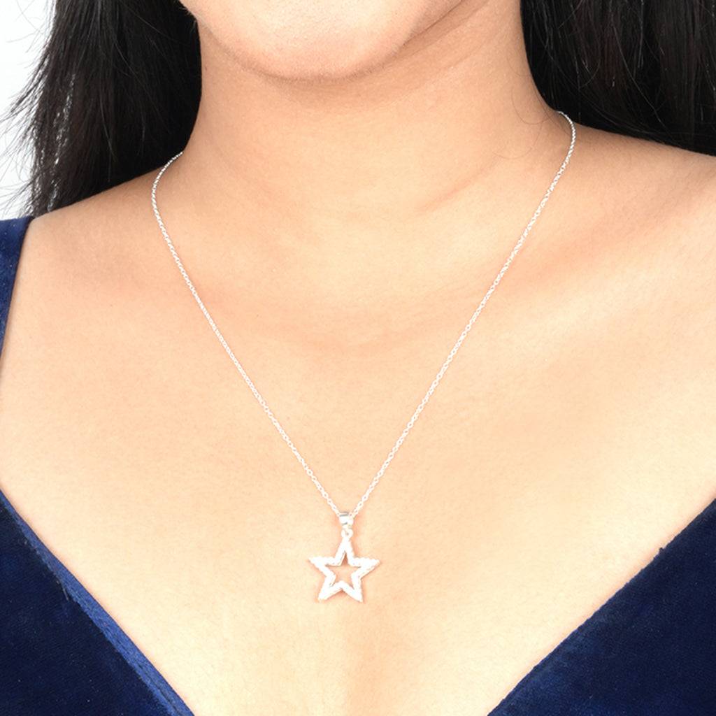 Sterling Silver Star Pendant : ZLP-1010